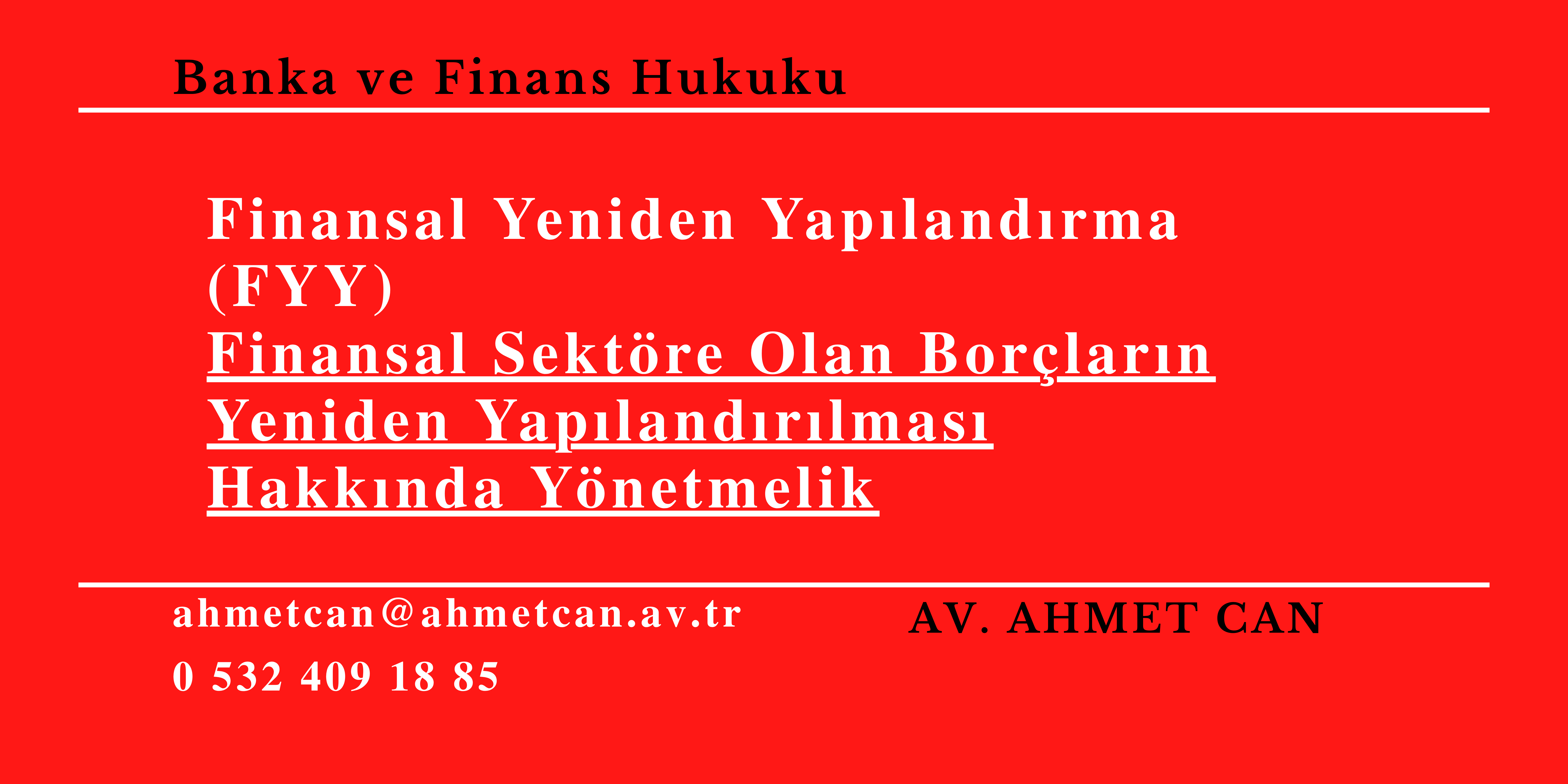 Finansal Yeniden Yap�land�rma (FYY)   Finansal Sekt�re Olan Bor�lar�n Yeniden Yap�land�r�lmas� Hakk�nda Y�netmelik