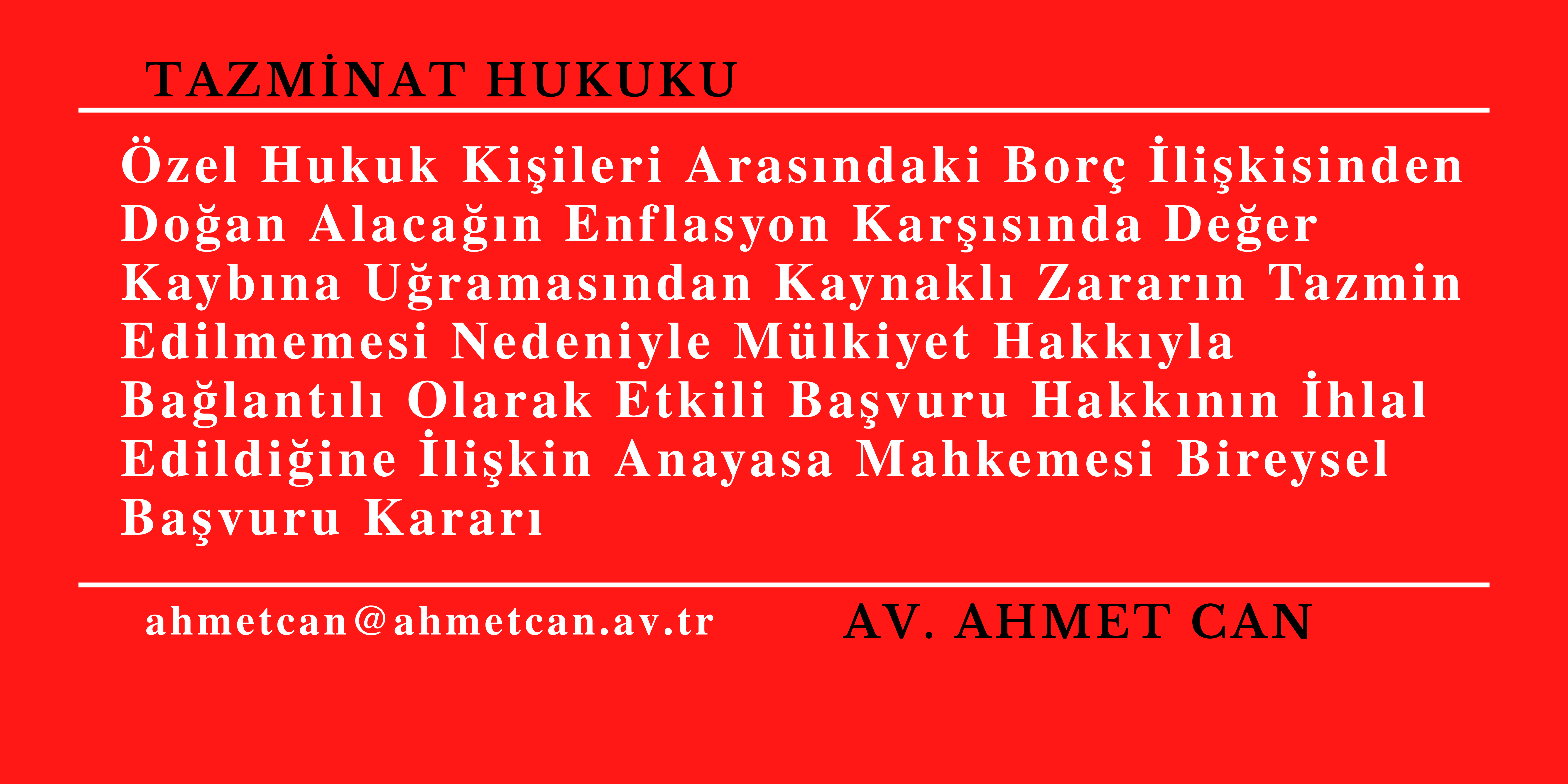 zel Hukuk Kiileri Arasndaki Bor likisinden Doan Alacan Enflasyon Karsnda Deer Kaybna Uramas